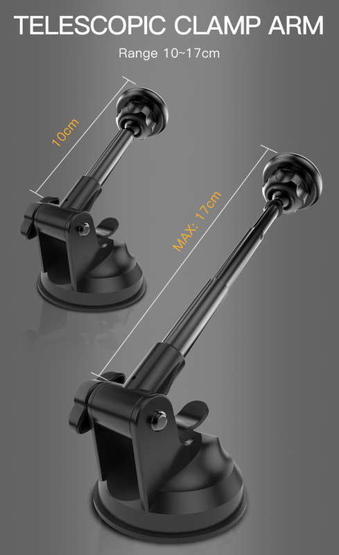 Yesido C41 Magnetic Retractable Car Holder (Black)