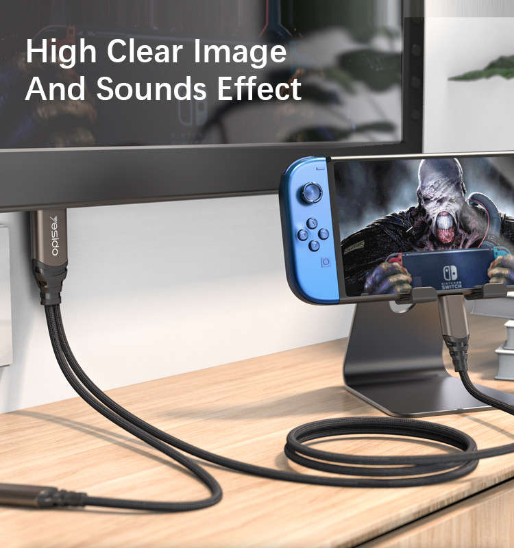 Yesido HM07 2 Meters 4K 60HZ Type-C To HDMI Video Cable & PD Fast Charging Audio Cable