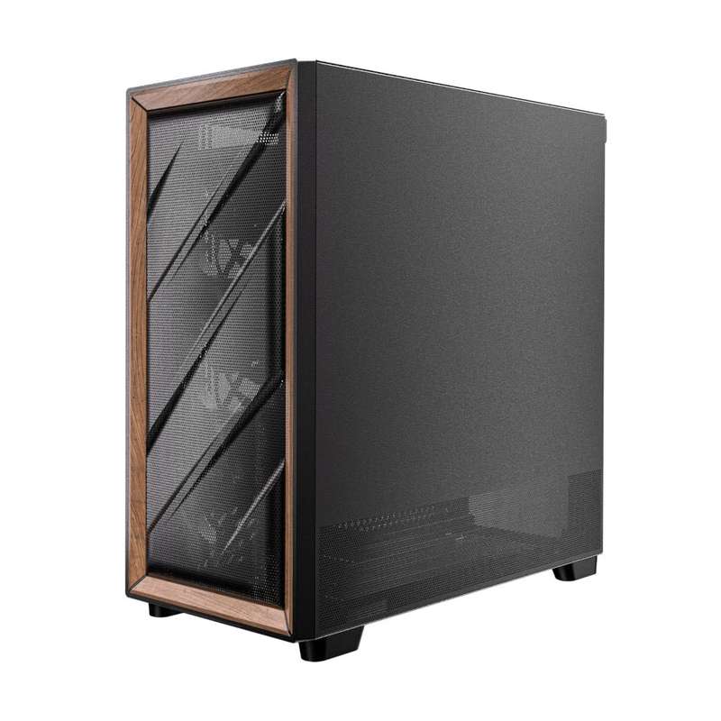 Antec FLUX ATX WOOD Mid Tower Gaming Chassis  Black