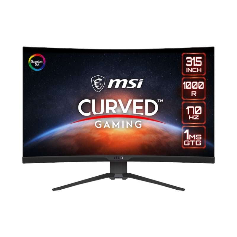 MSI MAG325CQRF QD 31.5" Gaming Monitor 2560 x 1440 (QHD) Rapid VA with Quantum Dot 1 ms 170Hz Fre...