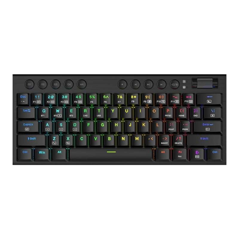 REDRAGON Horus Mini Pro 61Key Wireless Bluetooth Red Switch RGB Low Profile Gaming Mechanical Key...