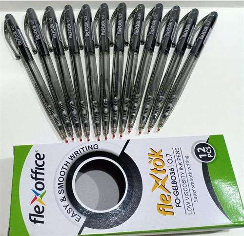 Flexoffice 0.7mm Black Retractable Gel Pens box