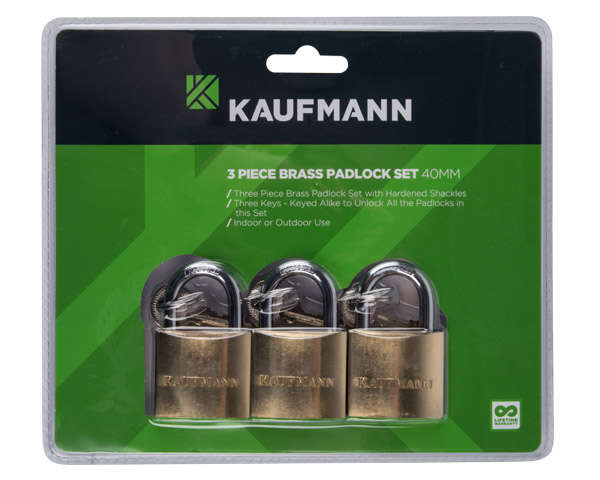 Kaufmann - 3 Piece 30mm Brass Lock Set