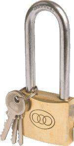Padlock Tri Brass - 50mm (Long Shackle)