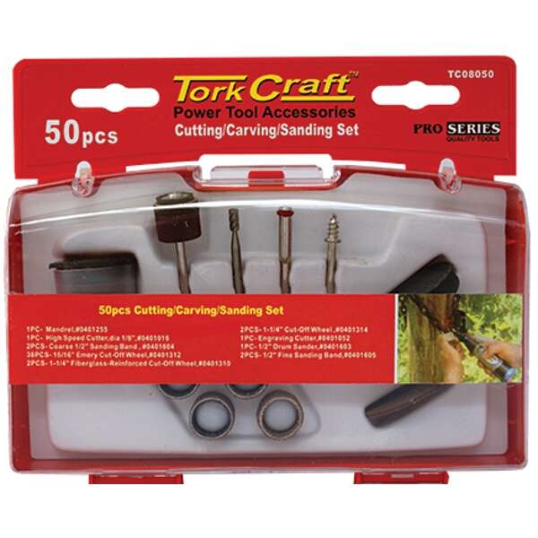 Tork Craft - Cutting Carving Sanding Set - Set of 50