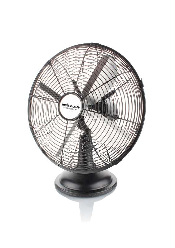 Mellerware - 30cm 35W Steel Desk Fan - Black