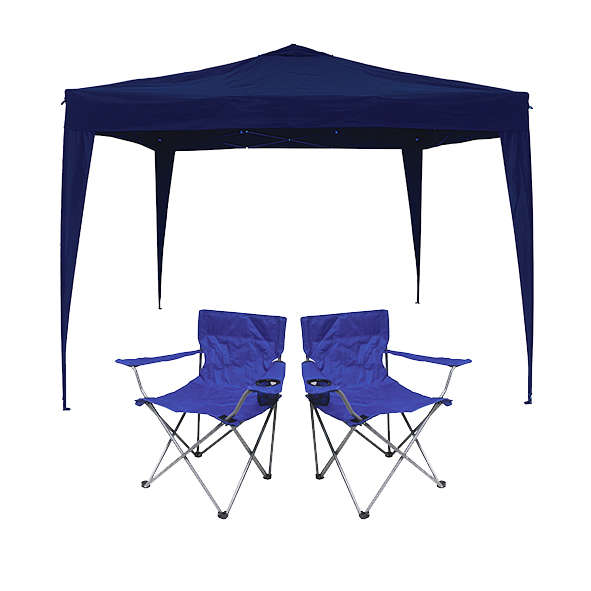 Afritrail 3 x 3m Gazebo Chair Combo - Blue