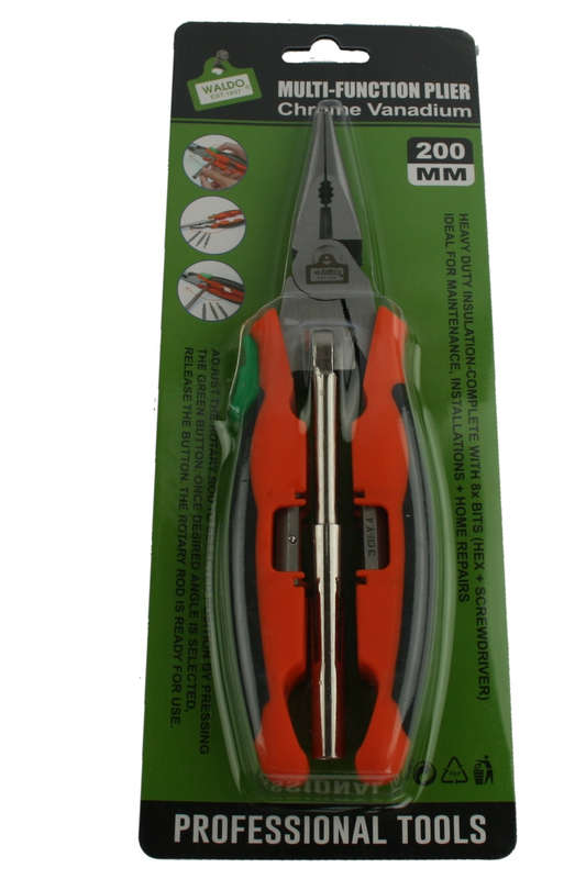 Waldo Multi function Long Nose Plier (200mm) and 8 Bit HEX Screwdriver
