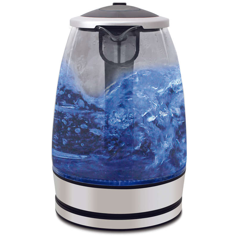 Mellerware Kettle 360 Degree Cordless Glass Silver 1.8L 2200W "Azure"