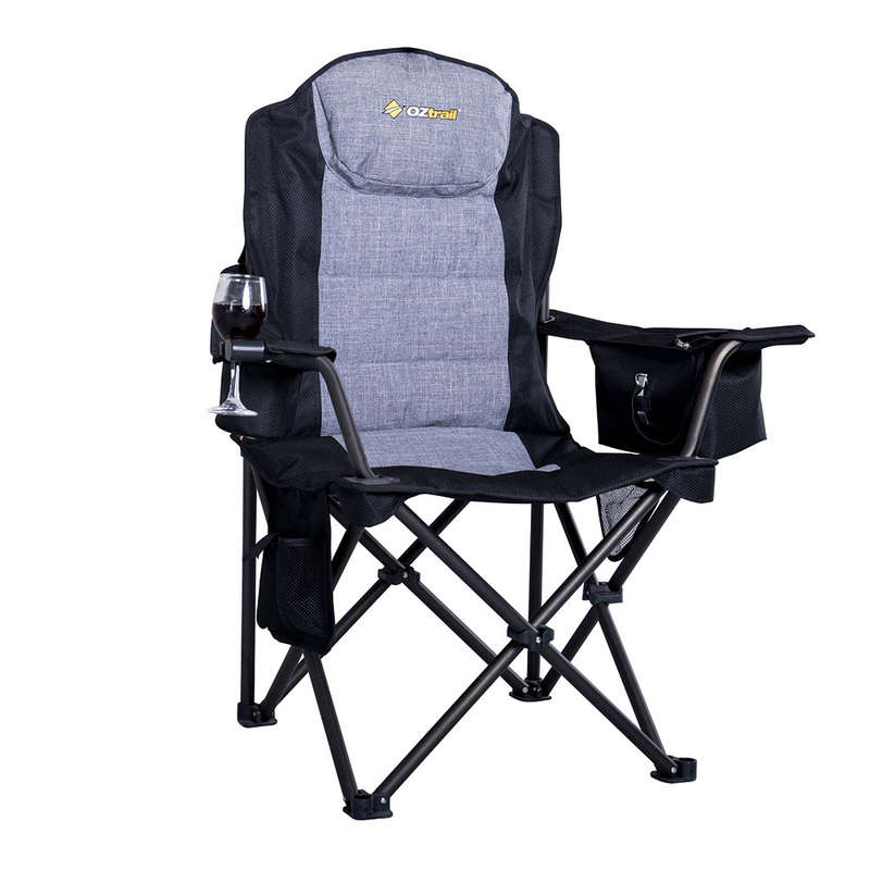 Oztrail Big Boy Arm Chair - Black (220kg)