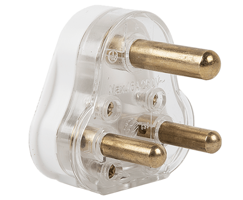 Electricmate 16 Solid Bras/Pin Plug Top - White