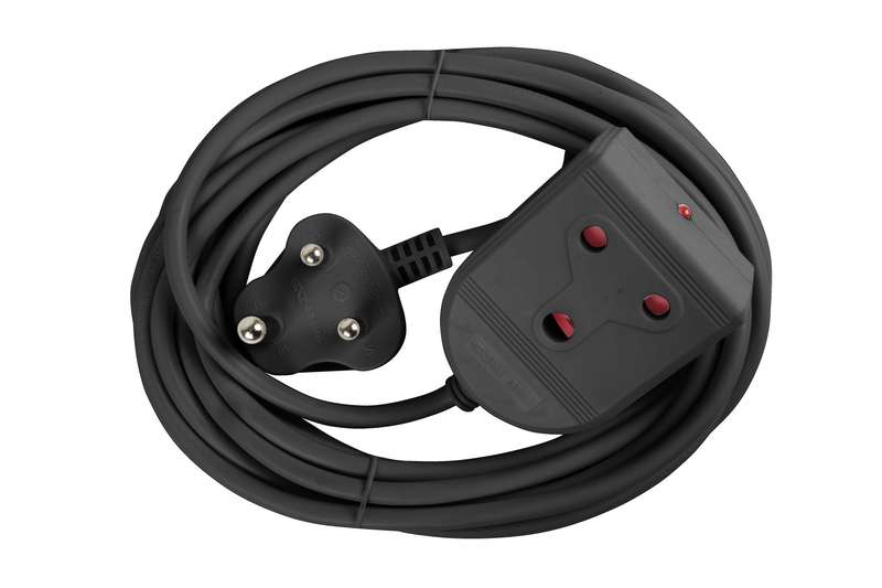 Electricmate 10A 5m Extension Lead - Black