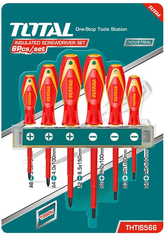 Total Tools 6 Pcs Industrial insulated screwdriver set