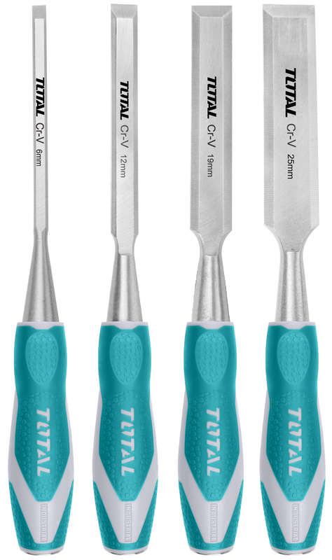 Total Tools 4 Piece Industrial Wood Chisel Set
