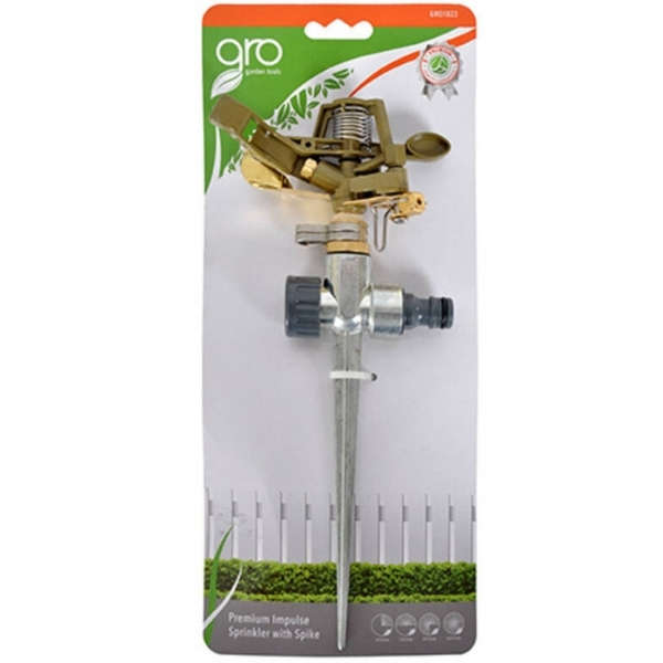 Gro -Premium Metal &amp; Zink Impulse Sprinkler With Spike