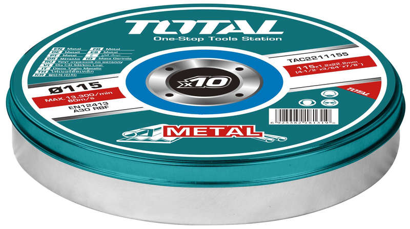 Total Tools 115mm 1.2mm Abrasive Metal Cutting Disc 10Pcs Set (2 Sets)