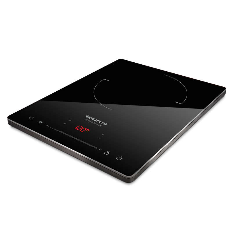 Taurus Induction Cooker Single LED Display Crystal Black Variable Heat Settings 2000W "Darkfire"
