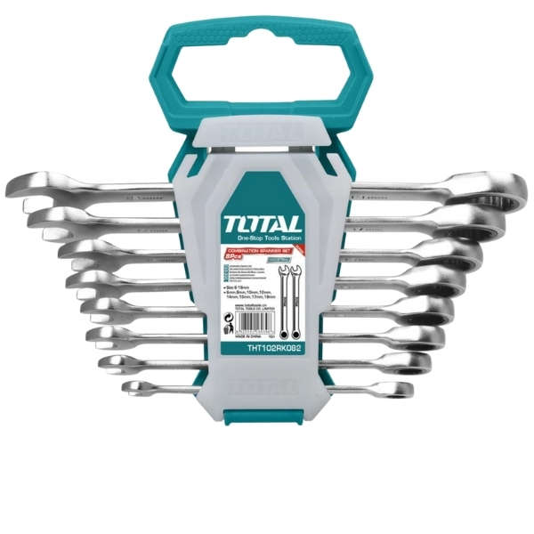 Total - Ratchet Spanner Set - 8 Pieces