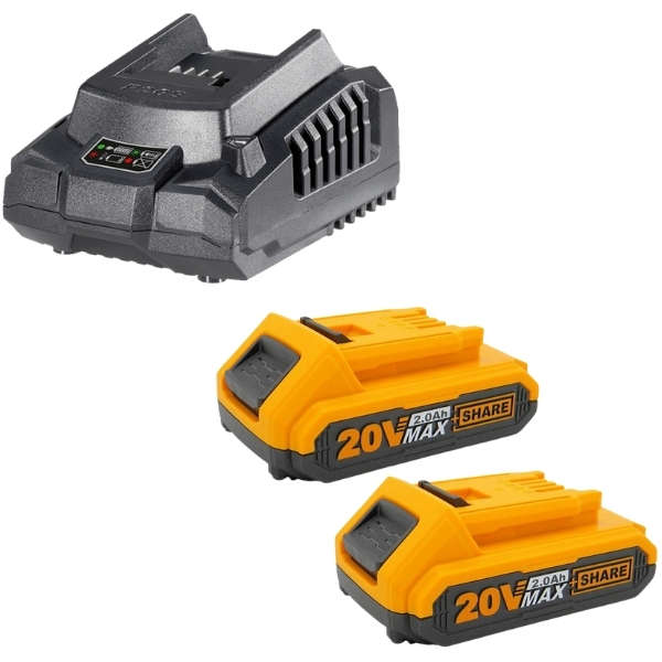 Ingco - Fast Intelligent Charger with 2 x 2Ah Batteries