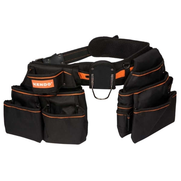 Kendo - Tool Belt / Craftsman Belt with 12 Outer and 8 Inner Pockets