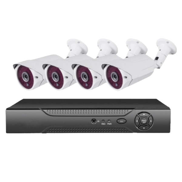 Waco - 4 Channel CCTV Surveillance Kit with 4 Cameras &amp; DVR 1TB Hard Drive
