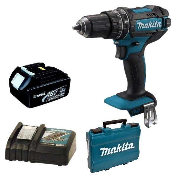 Makita - Cordless Impact Drill DHP482ZJ, Battery, Charger &amp; Carry Case