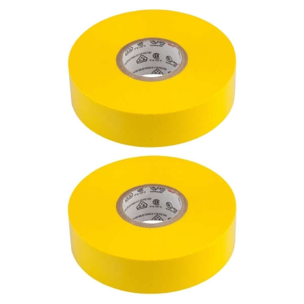 Scotch - Vinyl Electrical Tape 3m Yellow - Pack of 2