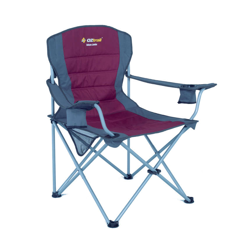 Oztrail Deluxe Jumbo Arm Chair- 140kg - Maroon