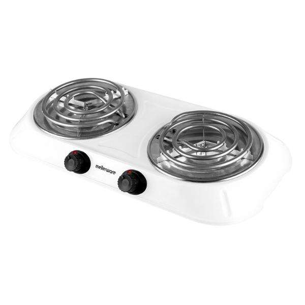 Mellerware - Hotplate Double Powder Coat Spiral Plate 2000W "Helios" - White