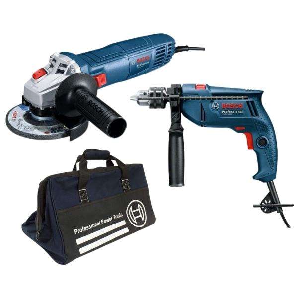 Bosch - Impact Drill(GSB 570) With Angle Grinder and Heavy Duty Tool Bag