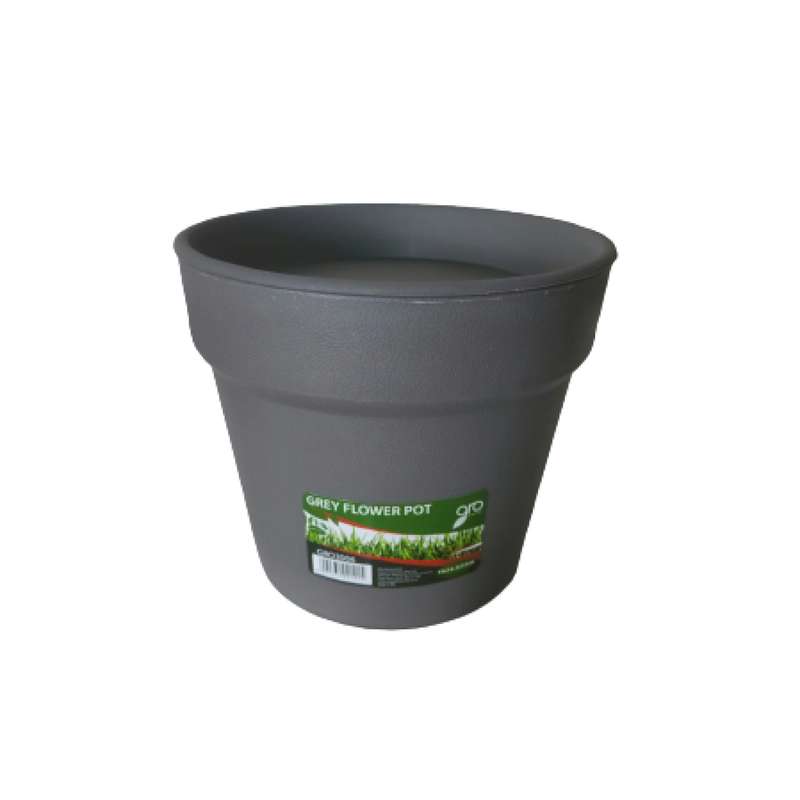 Gro Plastic Flower Pot 15cm - Grey