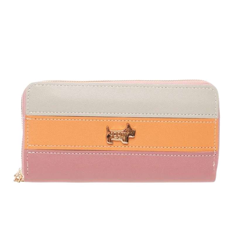 Scotty Bags - The Roberto - Double Zipper Purse - Grey &amp; Tan &amp; Oxblood