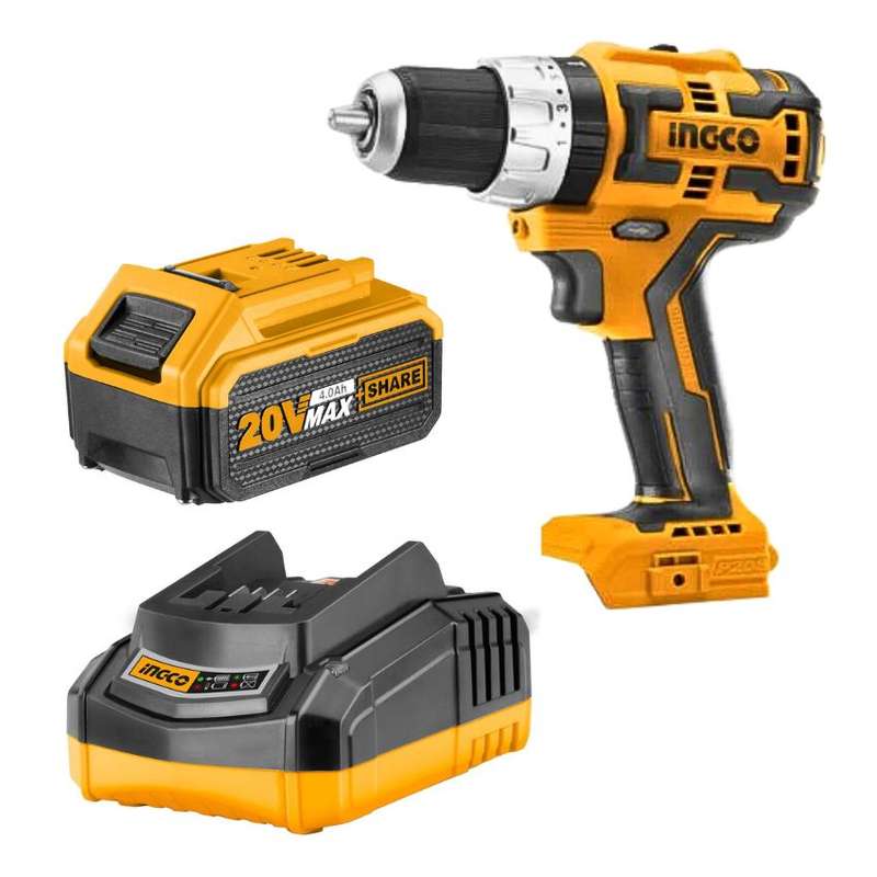 Ingco - Lithium-Ion Brushless Impact Drill with Charger &amp; Battery (4.0Ah)