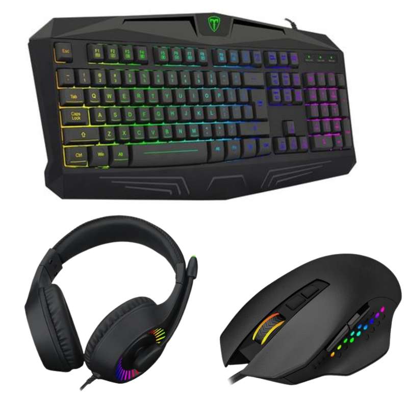 T-Dagger - Wired RGB Gaming Keyboard, RGB Gaming Mouse &amp; RGB Gaming Headset