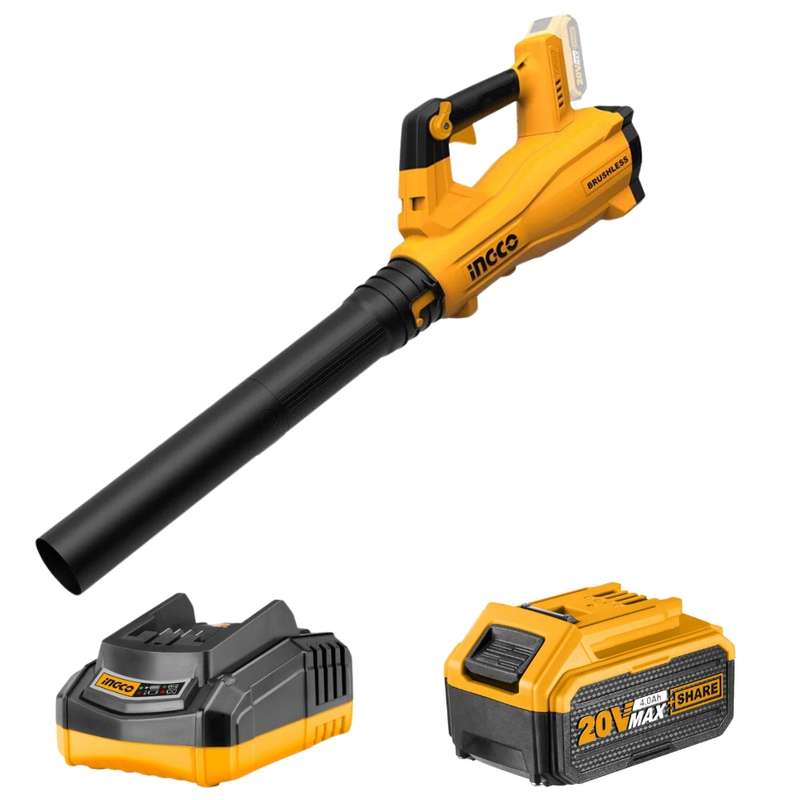 Ingco - Lithium Ion Cordless Blower with Charger and 4.0Ah Battery