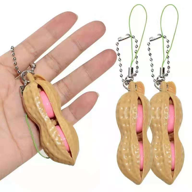 SQUEEZ MY NUTS  PEANUT PINCH DECOMPRESSION SENSORY FIDGET TOY