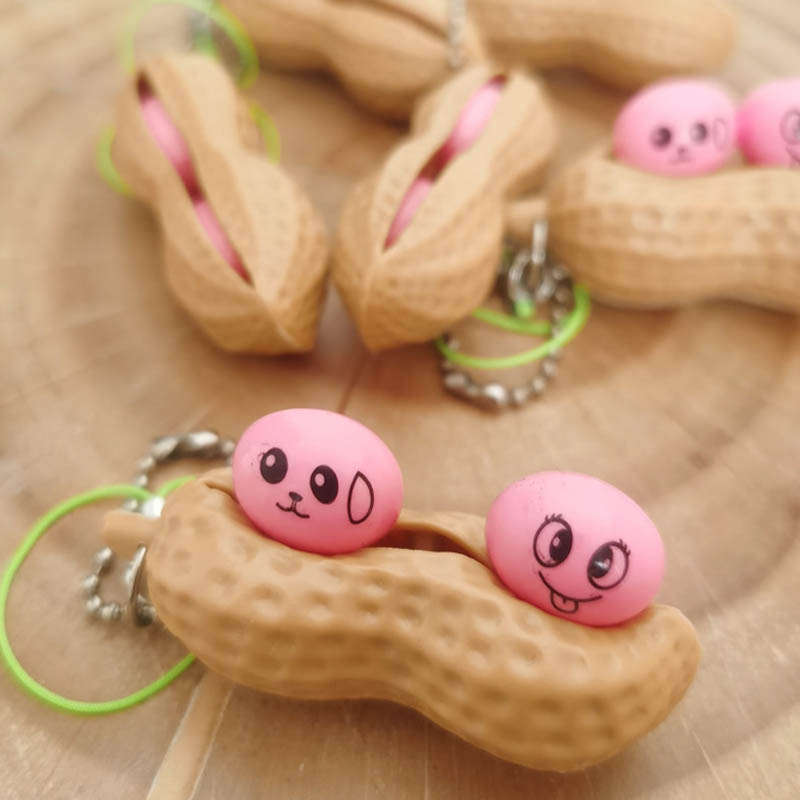 SQUEEZ MY NUTS  PEANUT PINCH DECOMPRESSION SENSORY FIDGET TOY