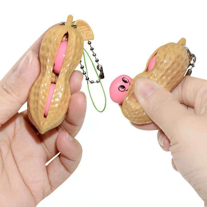 SQUEEZ MY NUTS  PEANUT PINCH DECOMPRESSION SENSORY FIDGET TOY