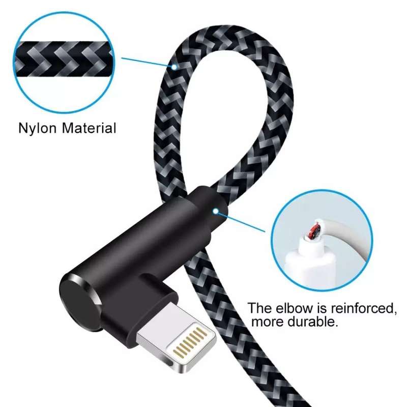 USB CABLE FOR IPHONE TWO SIDED 90 DEGREE