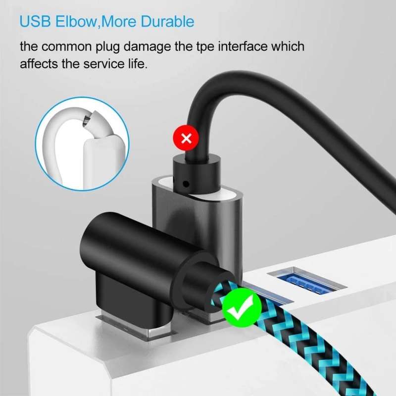 USB CABLE FOR IPHONE TWO SIDED 90 DEGREE