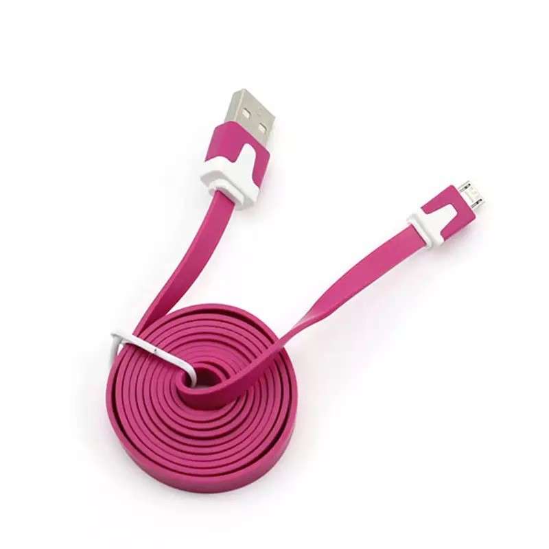 Data Cable Mobile Phones 1M Flat Android Usb Fast Charging PACK OF 2