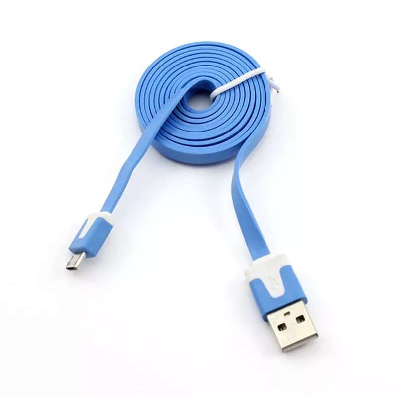 Data Cable Mobile Phones 1M Flat Android Usb Fast Charging PACK OF 2