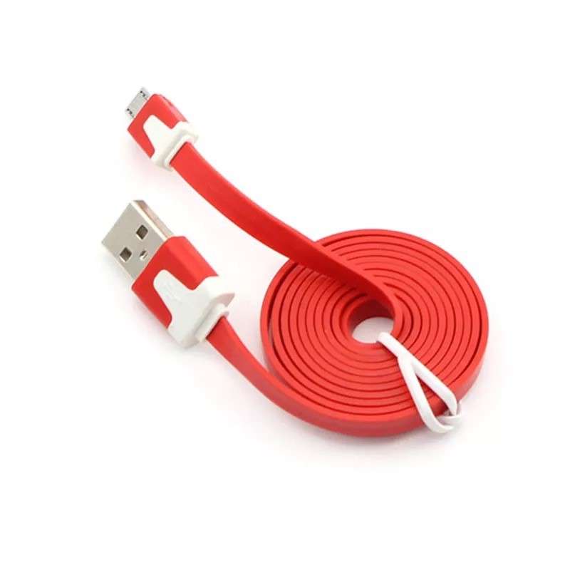 Data Cable Mobile Phones 1M Flat Android Usb Fast Charging PACK OF 2