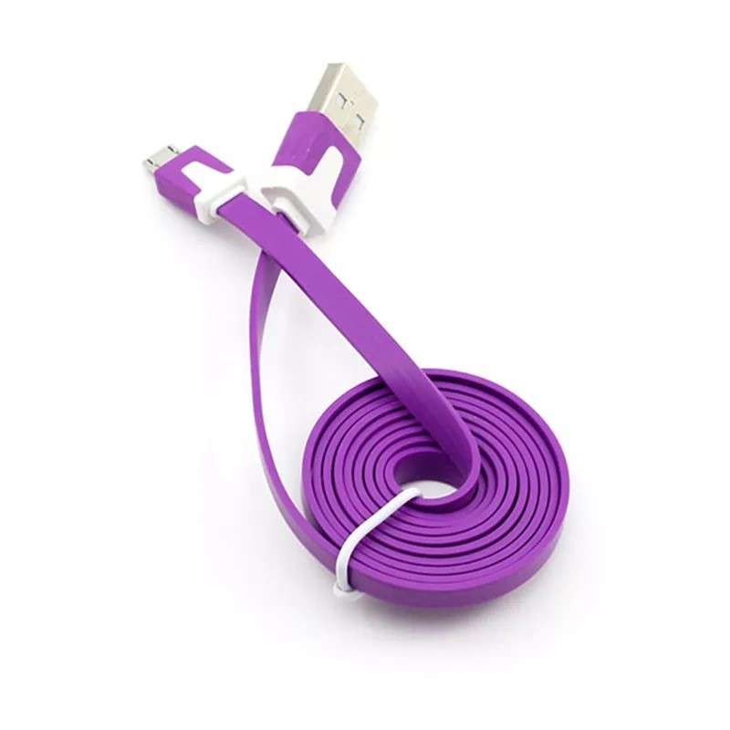 Data Cable Mobile Phones 1M Flat Android Usb Fast Charging PACK OF 2