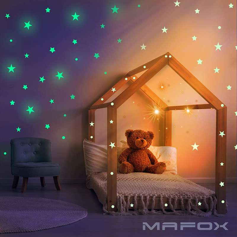 PACK OF 25 Realistic 3D Domed Glow in The Dark Stars-Moon-Universe