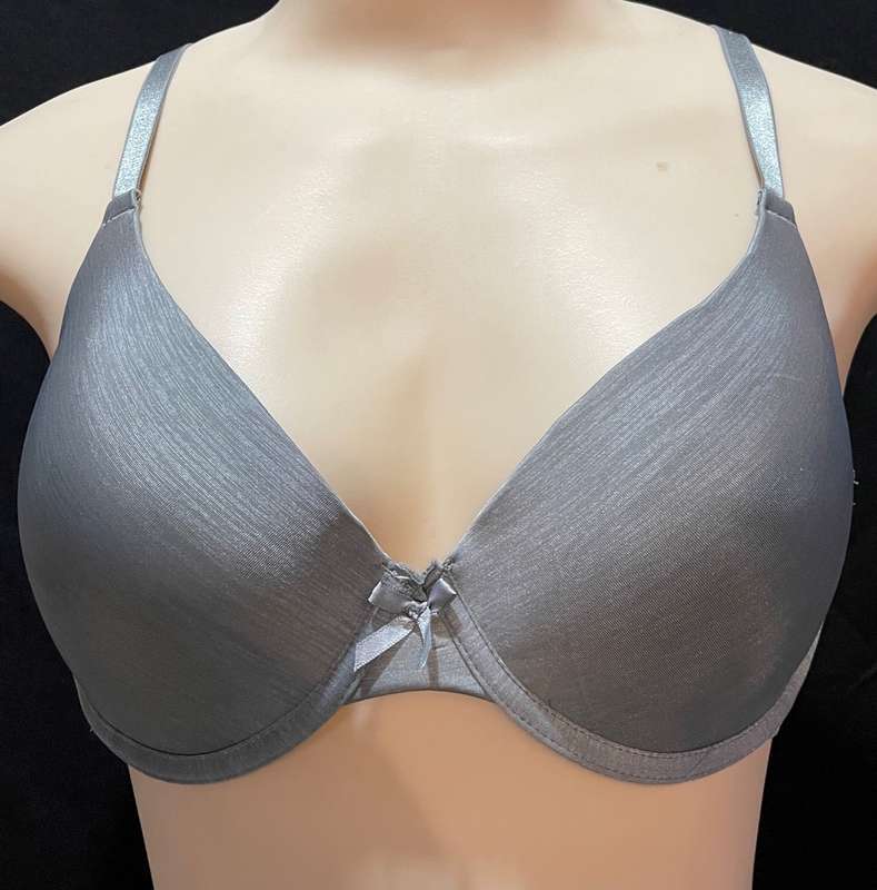 Senza Secret Treasures padded underwire pushup satin feel - Dark Grey with bow