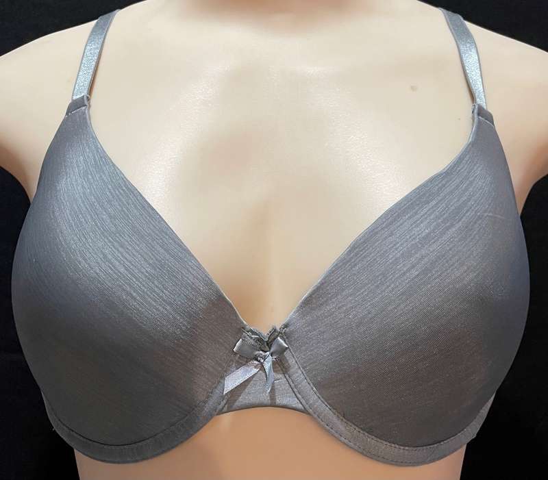 Senza Secret Treasures padded underwire pushup satin feel - Dark Grey with bow