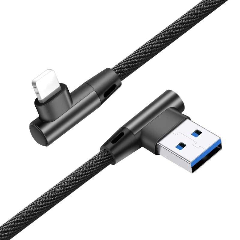 USB CABLE FOR IPHONE TWO SIDED 90 DEGREE