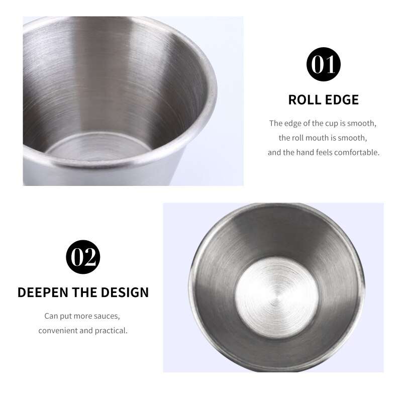SAUCE DIP CUP SET STAINLESS STEEL