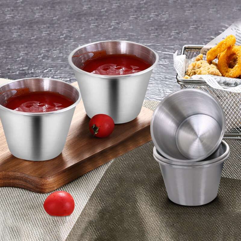 SAUCE DIP CUP SET STAINLESS STEEL